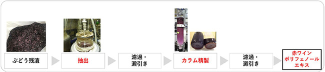 赤ワイン製造工程で廃棄されていたワイン残渣に着目　高い美容効果を持つ「赤ワインポリフェノールエキス」を開発