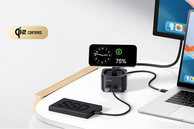 Baseus(ベースアス）がワイヤレス充電器を一体化した HDMI 出力付き MagPro2 7-in-1 ドッキングステーションを 10 月 18 日からクラウドファンディング開始
