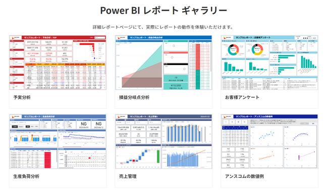 【Power BI】 様々な業務における利用シーンを想定したサンプルレポートを公開。操作の無料体験も。