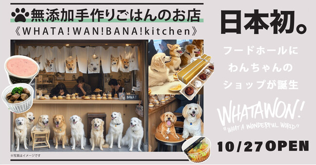 日本初！わんちゃんのためのフードショップが「WHATAWON」のフードホール「Gourman’s」に登場！無添加手作りごはん《WHATA！WAN！BANA！kitchen》10月27日NewOpen！
