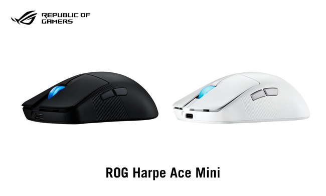 ASUSのゲーミングブランドRepublic of Gamersより、軽量ゲーミングマウス「ROG Harpe Ace Mini」「ROG Strix Impact III Wireless」を発表