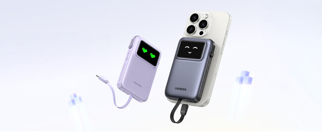 UGREEN Uno 10000mAh ケーブル内蔵型モバイルバッテリー｜見ているこちらも笑顔になる遊び心いっぱいの大容量モバイルバッテリー