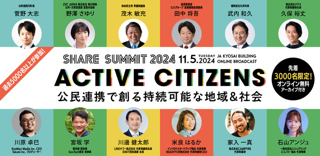 過去最多90名登壇、うち国会議員、官公庁、自治体首長、地方自治体が23％ SHARE SUMMIT 2024