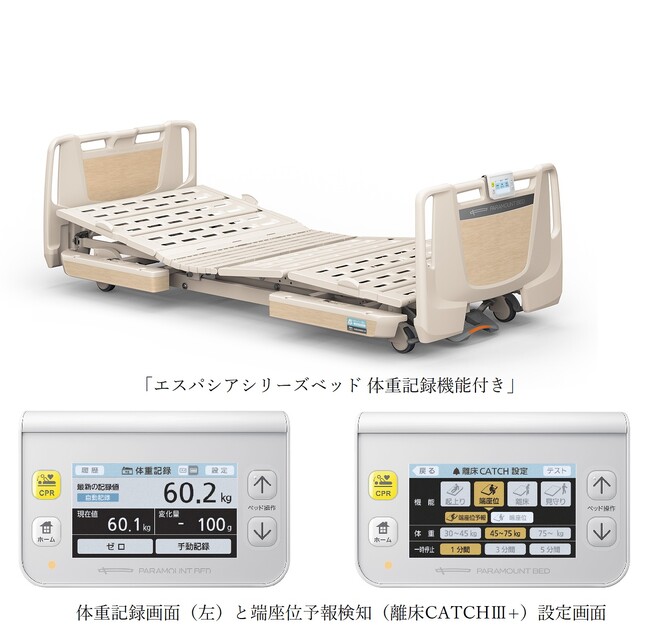 <当社初>ベッドで体重を自動測定 介護施設向け「エスパシアシリーズベッド 体重記録機能付き」を発売