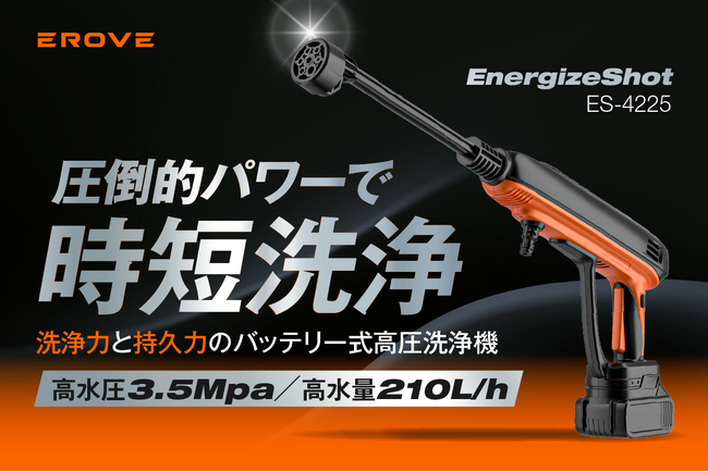 【新製品】圧倒的パワーで時短洗浄が可能なコードレス高圧洗浄機 「GREEN FUNDING」にて11月上旬より先行限定販売開始