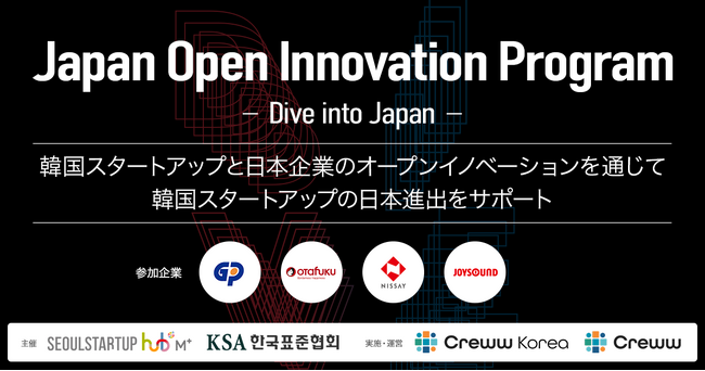 韓国スタートアップとのオープンイノベーションプログラム『Japan Open Innovation Program ～Dive into Japan～』採択スタートアップ7社決定のお知らせ