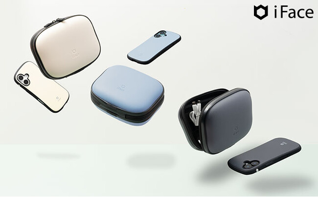 モバイルアクセサリーブランド「iFace（アイフェイス）」 First Classシリーズから充電器・ケーブル・モバイルバッテリーなどアイテムが収納可能な大容量マルチポーチが新登場！
