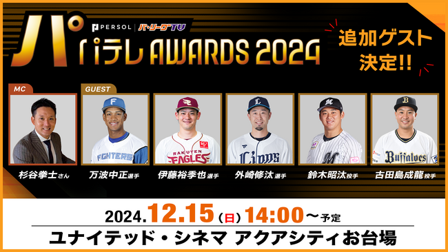 【パテレアワード2024 】ファイターズ万波選手の出演が追加決定!