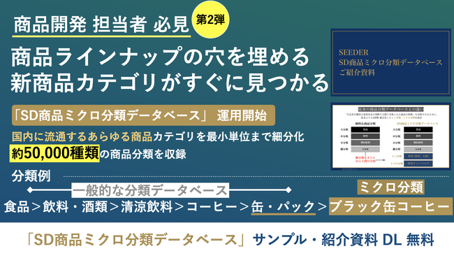 SEEDER、商品最小単位の商品分類データベース「SD商品ミクロ分類データベース」を開発・サンプル無料配布開始！