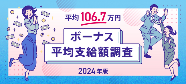 【2024年最新版】「ボーナス平均支給額の実態調査」発表　　　　　年間ボーナス平均支給額は106.7万円（前回比-0.4万円）