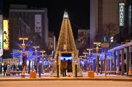 JR旭川駅前　モニュメントイルミネーション