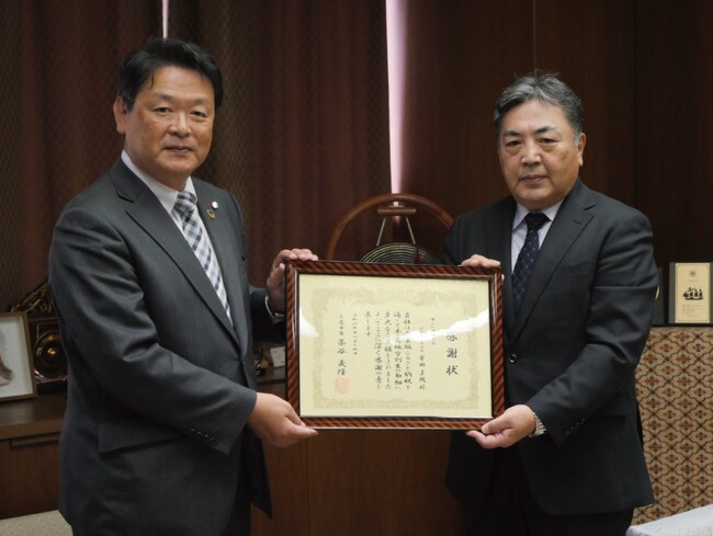 被災地支援のため石川県七尾市に寄附および表敬訪問