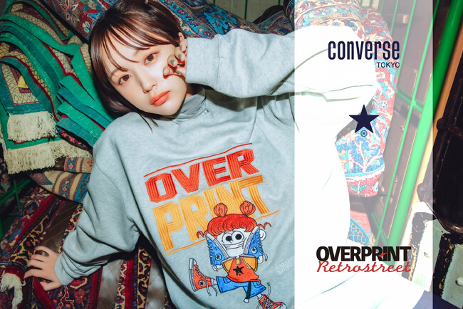 〈CONVERSE TOKYO〉、Z世代を魅了し続ける〈over print〉との初のコラボレーションが実現。人気イラストレーターが描き下ろしたグラフィックを刺繍で表現したスウェットなど4型を発売。