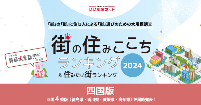 いい部屋ネット「街の幸福度 ＆ 住み続けたい街ランキング２０２４＜高知県版＞」（街の住みここちランキング特別集計）発表
