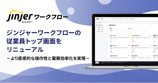 ジンジャーワークフローの従業員画面をリニューアル選べる画面形式と一目でわかるアイコンでより直感的な操作性と業務効率化を実現