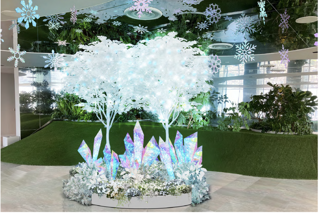 寒さを気にせず美しい銀世界の雰囲気を満喫 クリスマスオーナメント飾りつけやミニコンサートなど親子で楽しめる 「てんぼうパーク　Winter Garden」