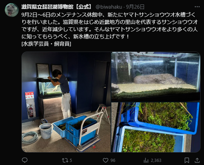 琵琶湖博物館の上半期の来館者数が過去4番目の人数を達成しました