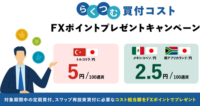 「らくつむ買付コストFXポイントプレゼントキャンペーン」実施！
