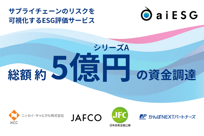 aiESG シリーズAで総額約5億円の資金調達を実施