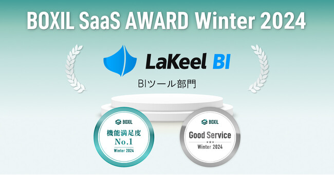 ラキールが提供するセルフサービスBIツール「LaKeel BI」、「BOXIL SaaS AWARD Winter 2024」BIツール部門で「Good Service」「機能満足度No.1」に選出