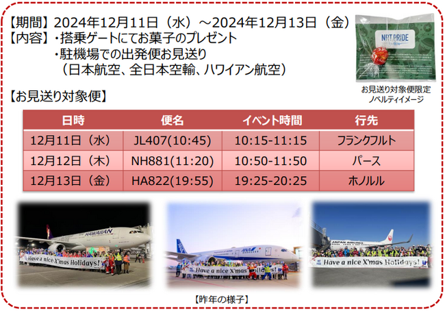 -クリスマスシーズン恒例イベント-TeamNRTによる出発便のお見送り