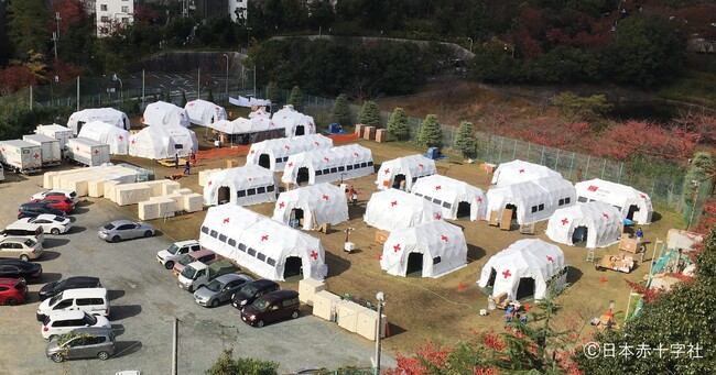 日本赤十字社、野外病院の全展開訓練を兵庫県で実施