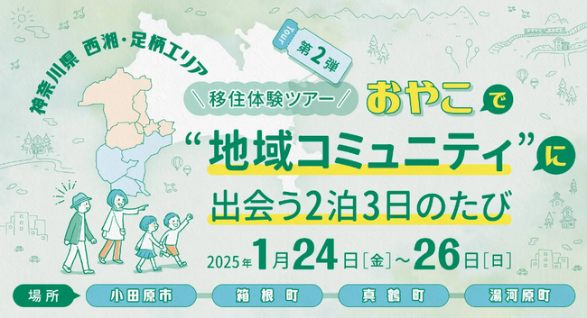 西湘・足柄エリア「おやこで移住体験ツアー」の第２弾を開催します！