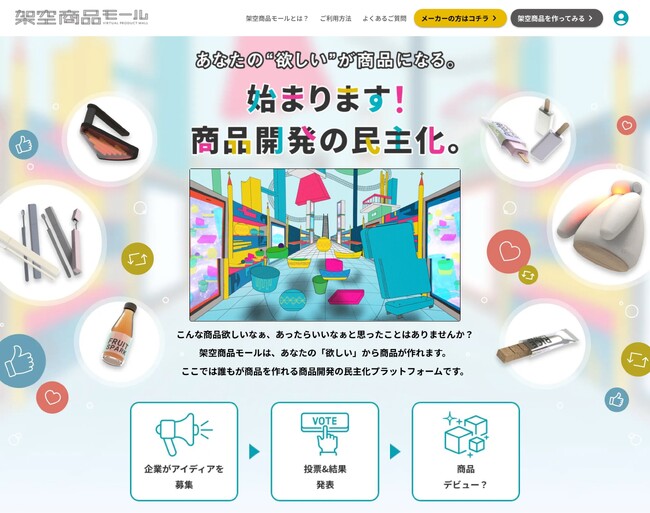 生成AIが「企業の技術力」と「生活者の声」を掛け合わせて新商品アイデアを生み出す「架空商品モール」を12月16日（月）より提供開始