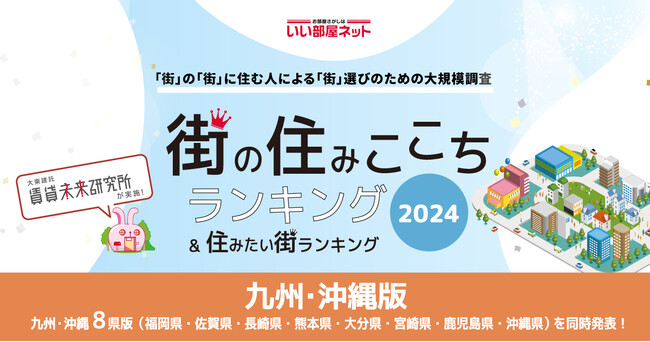 いい部屋ネット「街の幸福度 ＆ 住み続けたい街ランキング２０２４＜宮崎県版＞」（街の住みここちランキング特別集計）発表