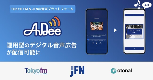 TOKYO FMとJFNの音声プラットフォーム「AuDee」にデジタル音声広告を実装