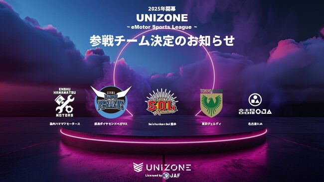 【JAF公認eモータースポーツ UNIZONE】2025年2月開幕にむけた参戦チーム決定！