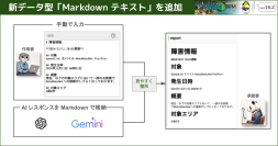 ノーコード開発基盤 v16.2、新データ型「Markdown テキスト」を追加