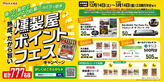 熟成、だから旨い。燻製屋ポイントフェスを開催！たくさん食べて、ポイントを集めて豪華景品を当てよう！～「燻製屋ポイントフェスキャンペーン」～