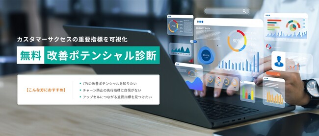 カスタマーサクセス・カスタマーマーケティングにおける重要指標を可視化｜データ分析で分かる「無料改善ポテンシャル診断」を提供開始