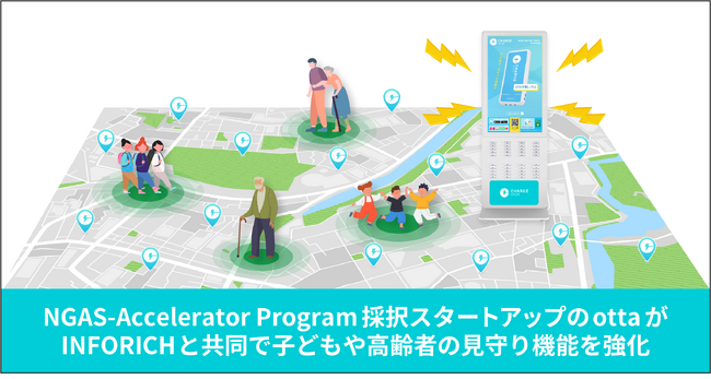 NGAS-Accelerator Program採択スタートアップのottaが提供する見守りスポットと全国のチャージスポットが連携！