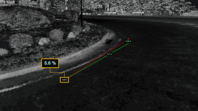 (お知らせ) 3次元点群データ閲覧サービス「3Dmapspocket(R)」機能アップデート 道路勾配の自動算出が可能に