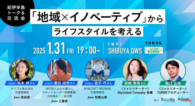 紀伊半島 ×移住関連情報誌「TURNS」×東京FM「スカロケ移住推進部」コラボイベント開催！