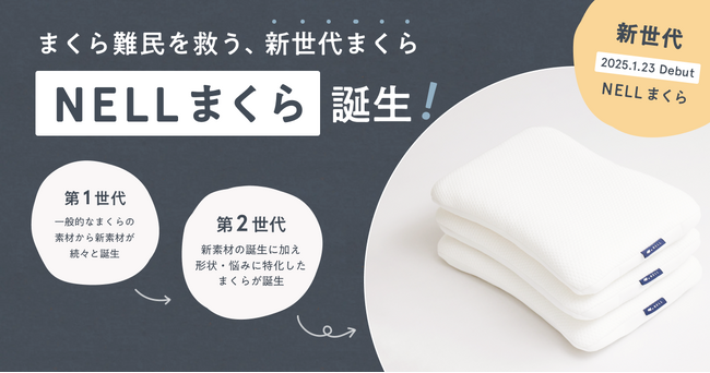 「頭専用マットレス」で、翌朝の寝起きすっきり！　NELLが「まくら難民」を救う新世代のまくらを2025年1月23日（木）に発売