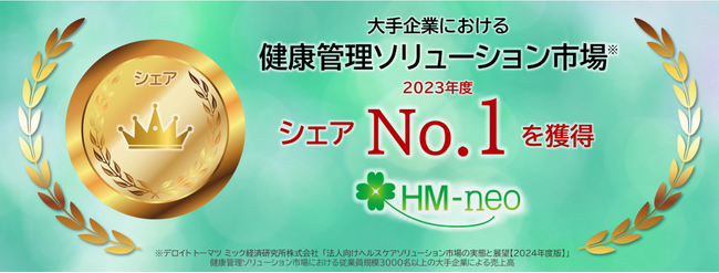健康管理システム「HM-neo」健康管理ソリューション市場で大手企業向けシェアNo.1を獲得