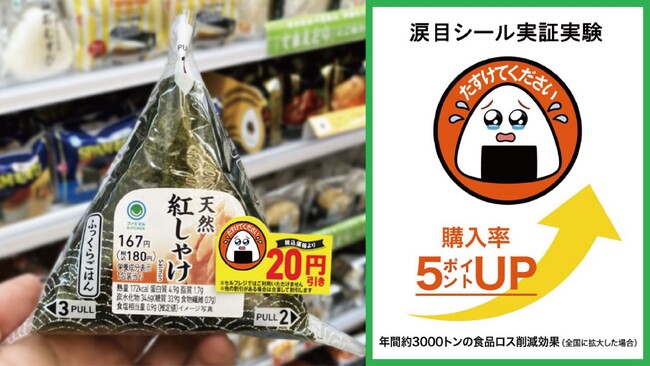 全国拡大決定！食品ロス削減に効果あり 「涙目シール」で購入率が5ポイントUP! ～全国展開で年間3,000トンの削減見込み～
