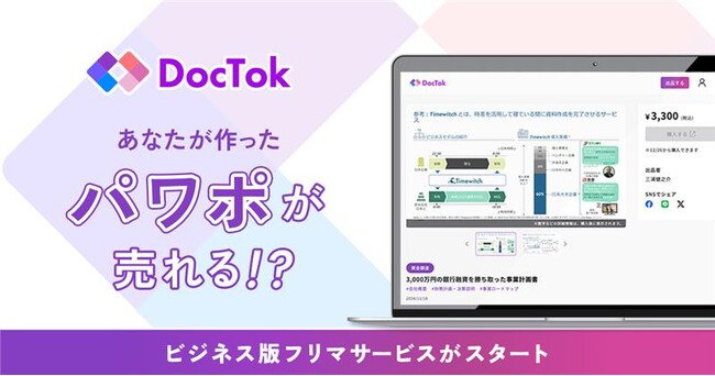 タイムマシン研究所グループのDocTok、スライド版フリマサービス「DocTok」の本格提供を開始
