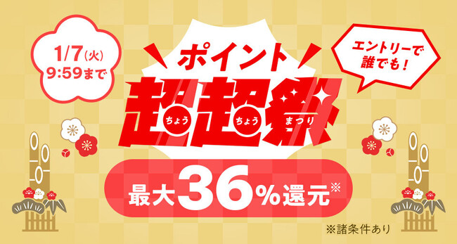 au PAY マーケット、最大36％のポイント還元や最大3万円割引クーポンの配布などおトクな「新春ポイント超超祭」を2025年1月1日から開催