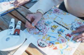 ▲可愛い“しんちゃんのトートバッグ”をつくろう! ▲可愛い“しんちゃんのトートバッグ”をつくろう!
