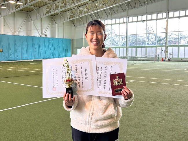 【新潟医療福祉大学】北信越学生室内テニス選手権大会 成海世季が女子シングルスで優勝！