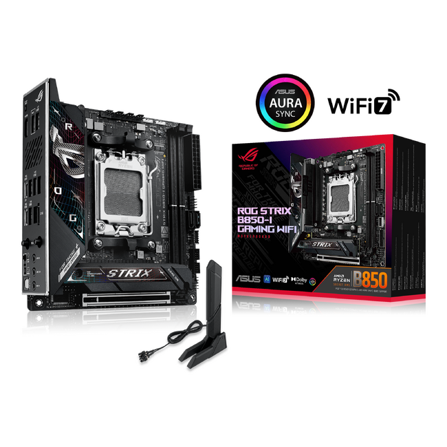 ASUS 最新のAMD B850チップセット、WiFi 7、PCIe 5.0をMini-ITXフォームファクターに搭載した高性能なゲーミングマザーボードを発表