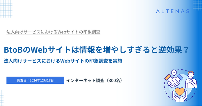BtoBのWebサイトは情報を増やしすぎると逆効果？ 法人向けサービスにおけるWebサイトの印象調査を実施