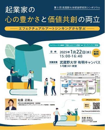 【武蔵野大学】１月22日に武蔵野大学経営研究所シンポジウム『起業家の心の豊かさと価値共創の両立-エフェクチュアルアートシンキングから学ぶ-』を開催