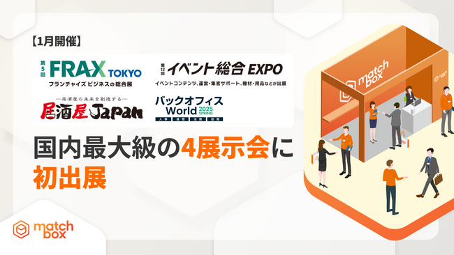 【1月開催】マッチボックステクノロジーズ、国内最大級のイベント/居酒屋/フランチャイズ/人事の4業界の展示会に初出展