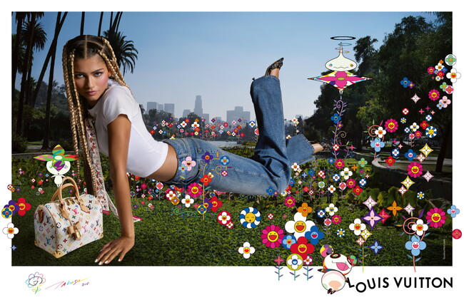 【ルイ・ヴィトン】著名な現代アーティスト 村上隆とコラボレーションした「Louis Vuitton × Murakami」リエディション・コレクションキャンペーンに俳優兼歌手のゼンデイヤが登場
