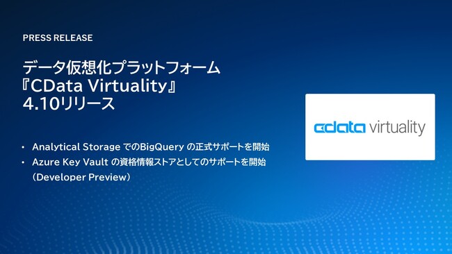 データ仮想化プラットフォーム『CData Virtuality』4.10 リリース